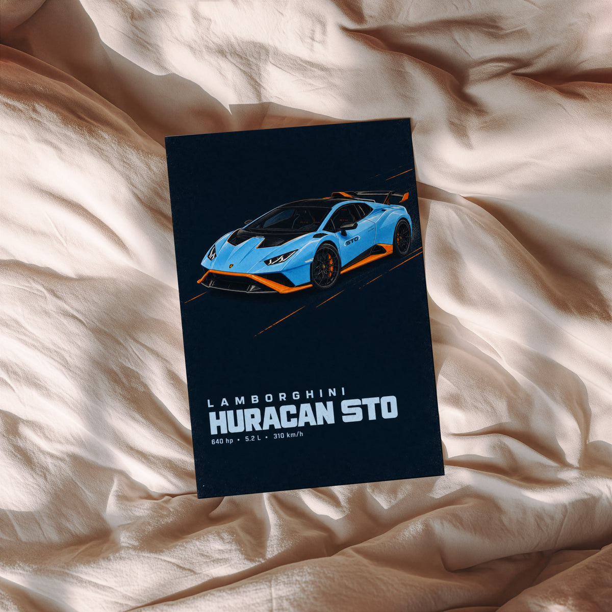 Vintage Lamborghini Huracan STO Print Car Art