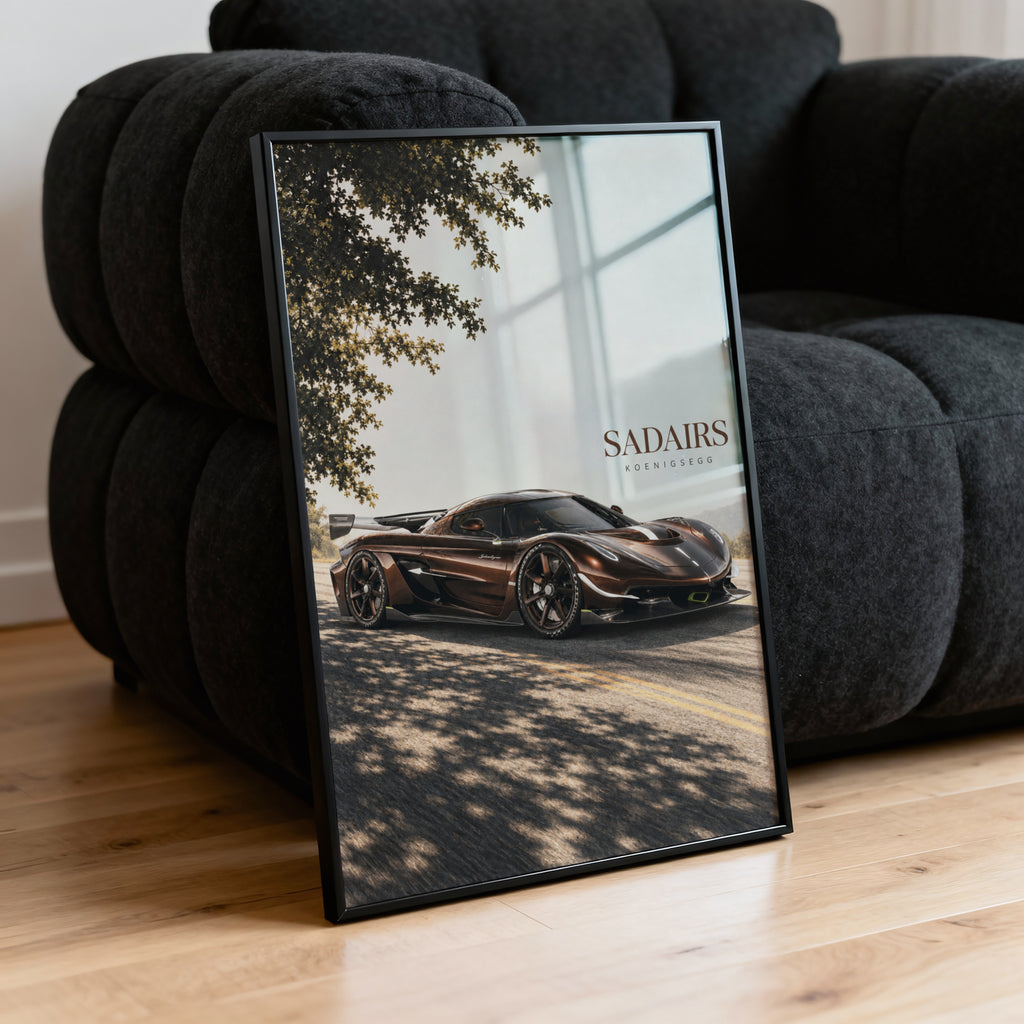 Vintage Koenigsegg Print, Hypercar Wall Art