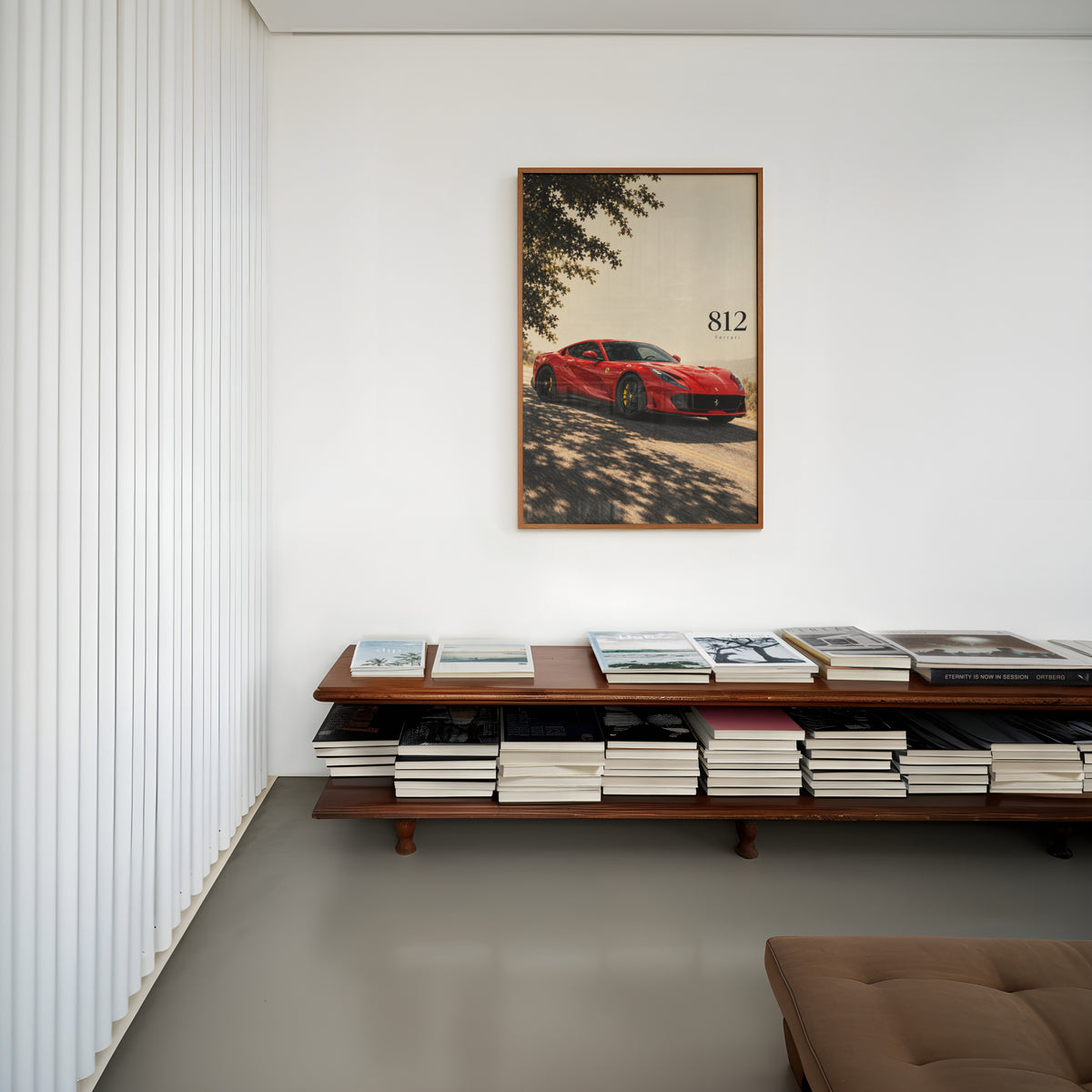Vintage Ferrari 812 Print, Red Supercar Wall Art