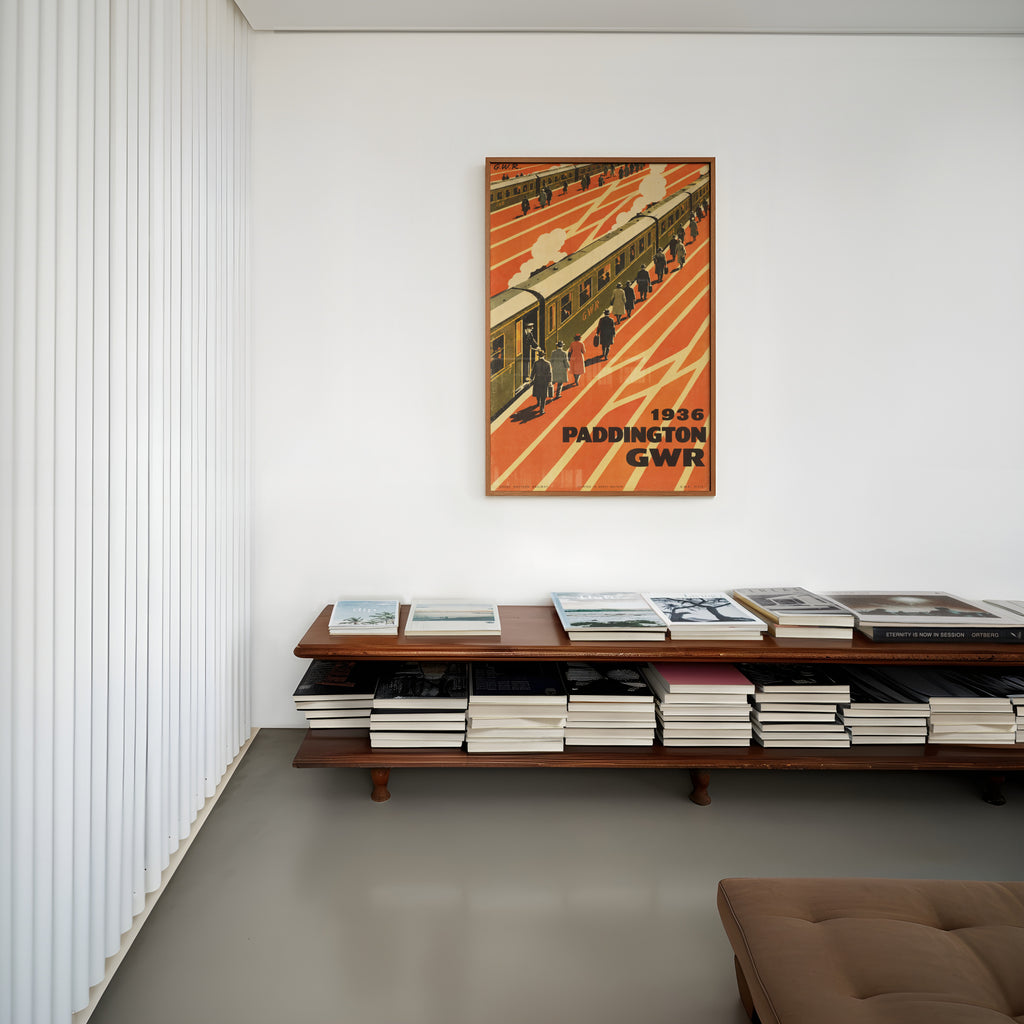 Vintage Paddington Station GWR Print Poster, Railway Art