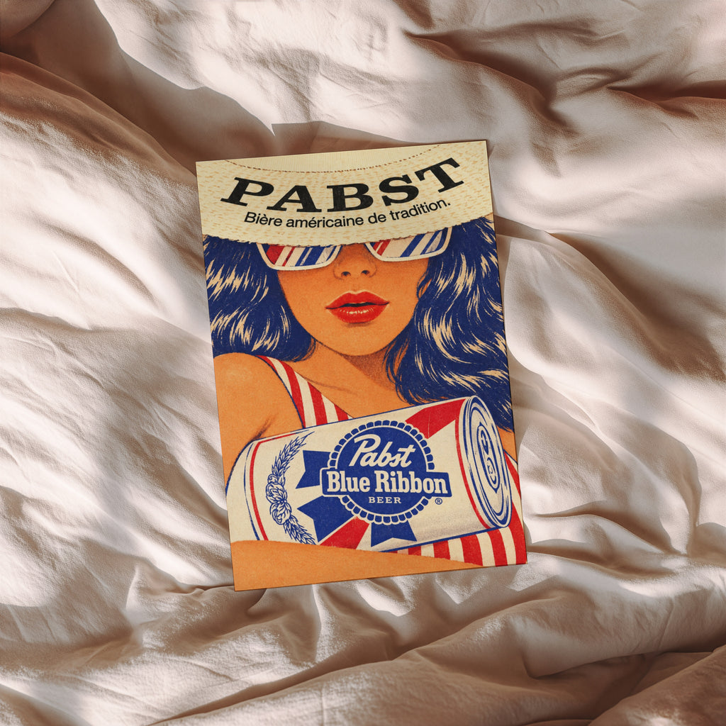 Vintage Pabst Blue Ribbon Beer Print, Retro Poster