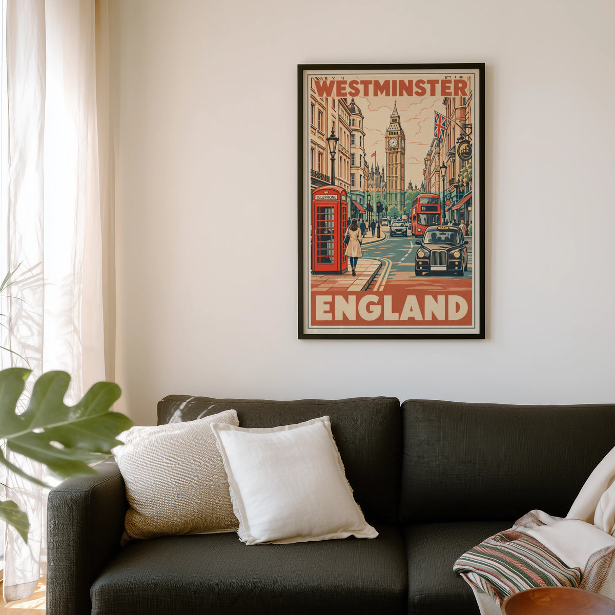 Vintage Westminster London Poster, England Wall Art Print