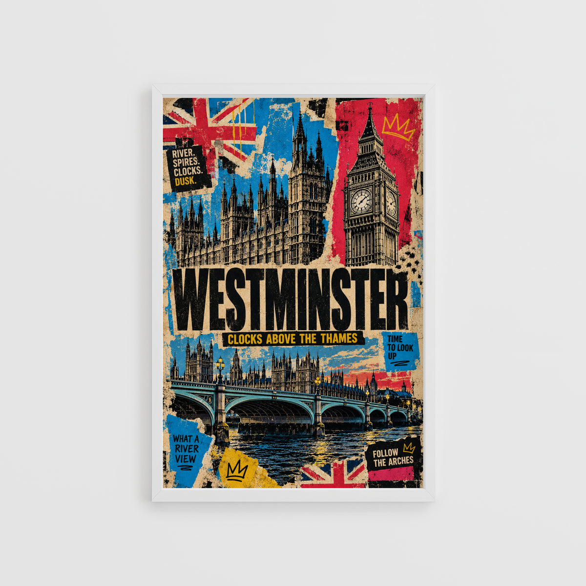 Vintage Westminster London Poster, Big Ben Wall Art Print