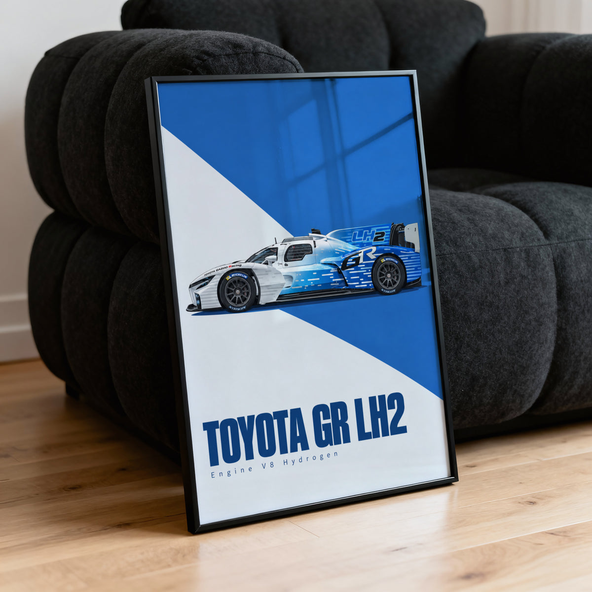Vintage Toyota GR LH2 Print, Hydrogen Race Car