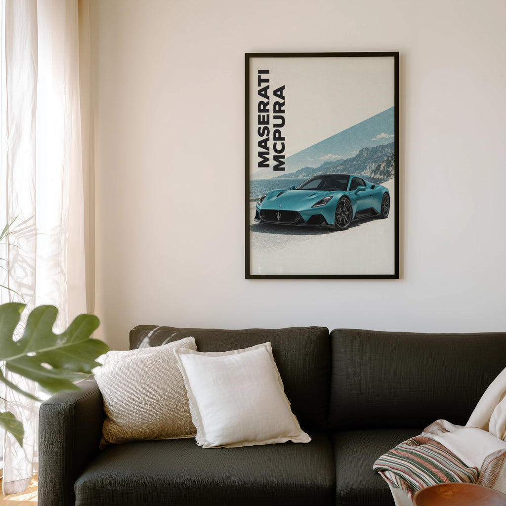 Vintage Maserati MCPura Print, Car Wall Art