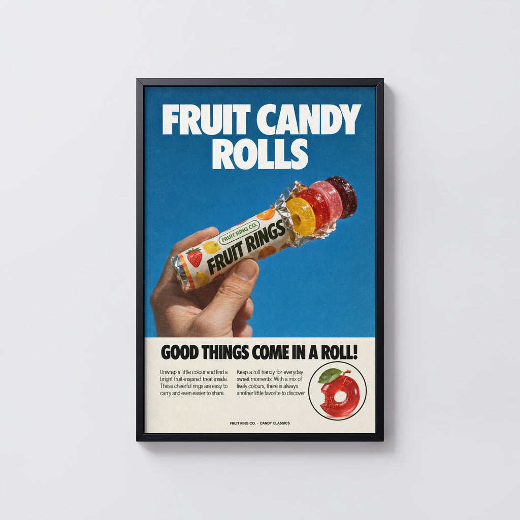 Vintage Fruit Candy Poster, Retro Kitchen Wall Art, Print