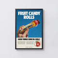 Vintage Fruit Candy Poster, Retro Kitchen Wall Art, Print