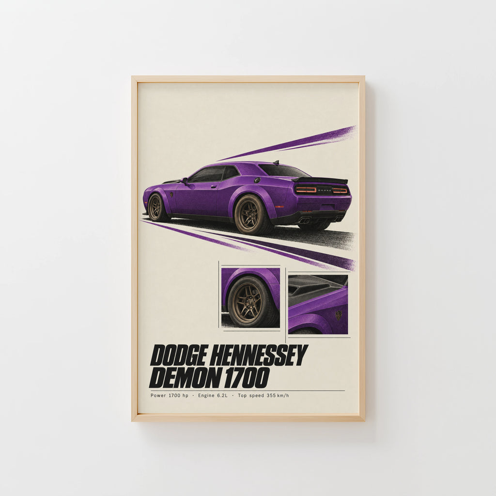 Vintage Dodge Demon Print, Poster, Muscle Car Wall Art