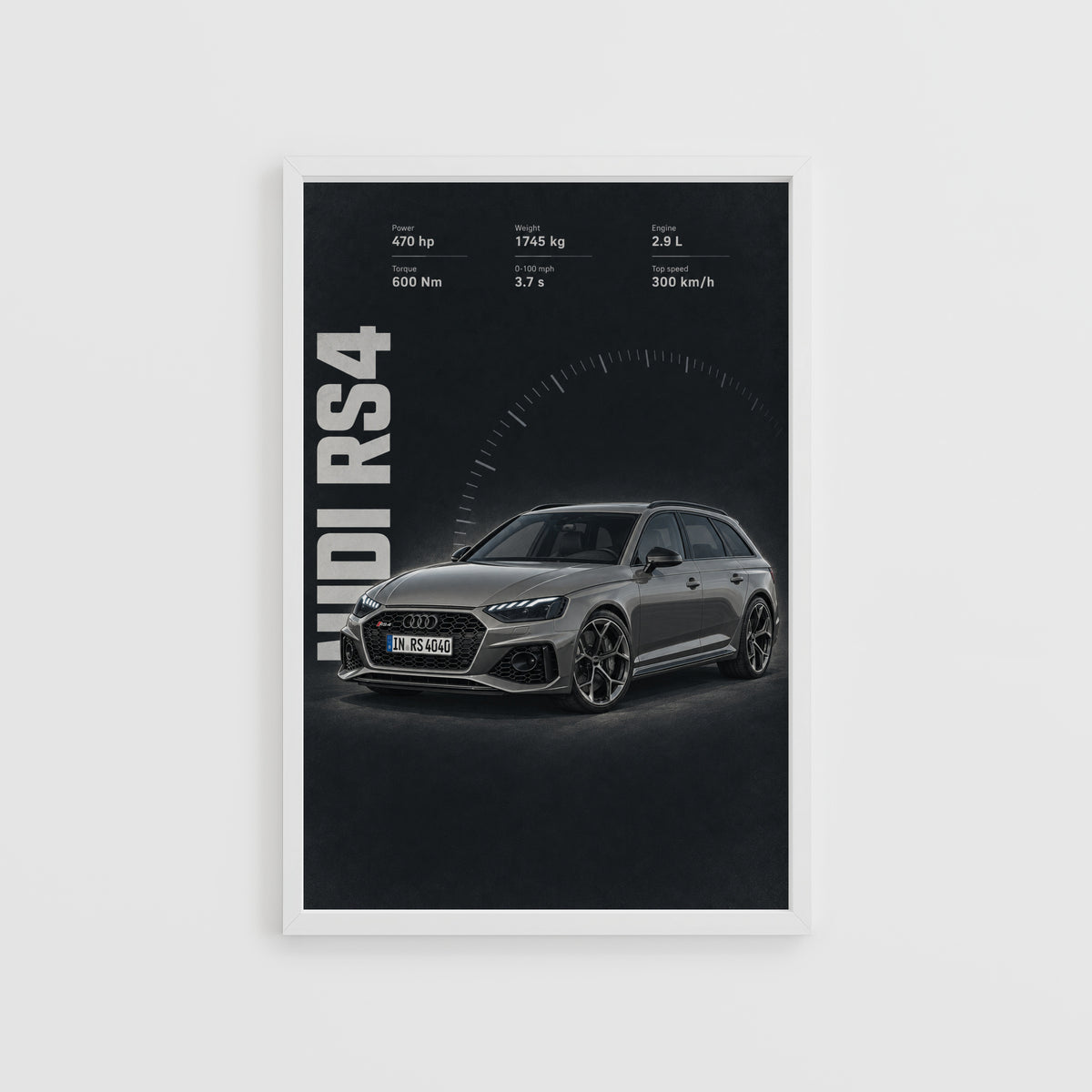 Vintage Audi RS4 Print, Performance Estate Wall Art