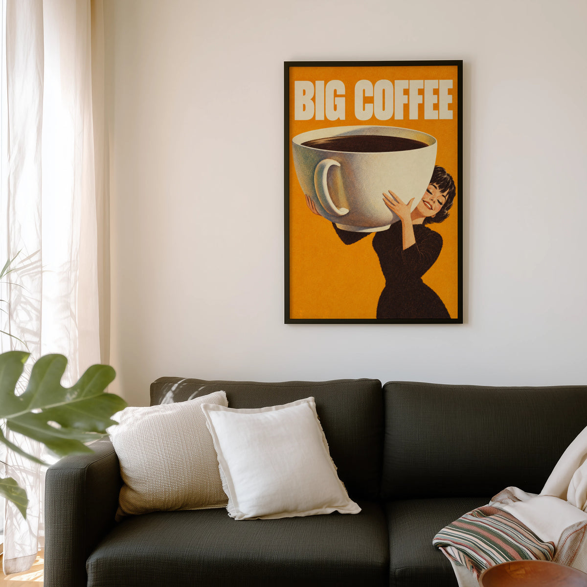 Vintage Coffee Print and Poster, Retro Kitchen Wall Art