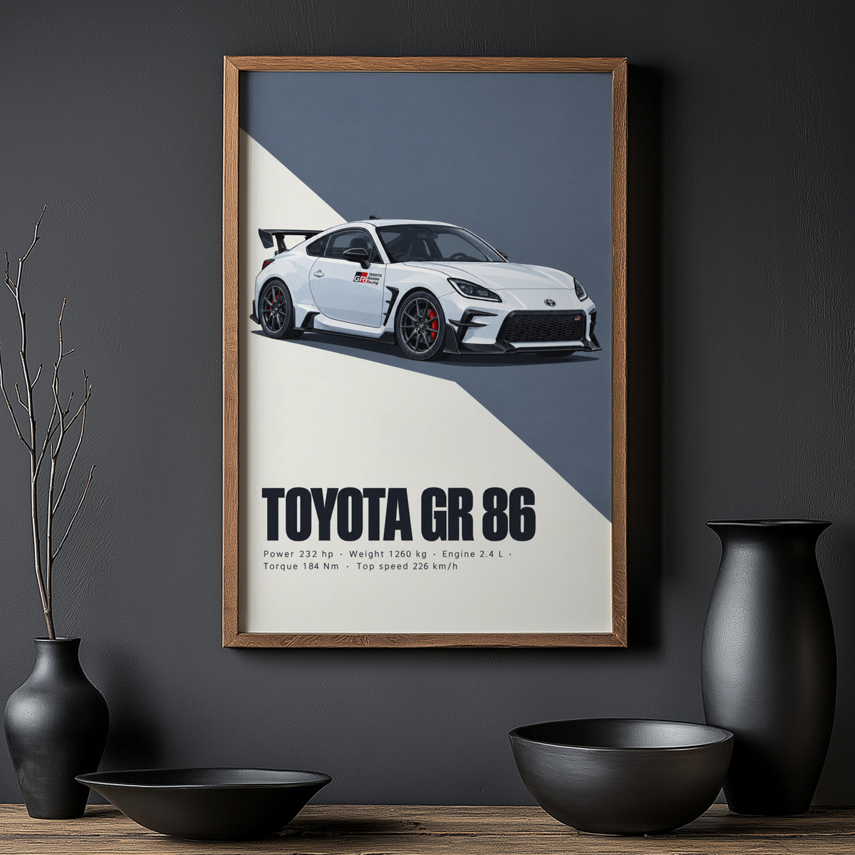 Vintage Toyota GR 86 Print, Car Wall Art