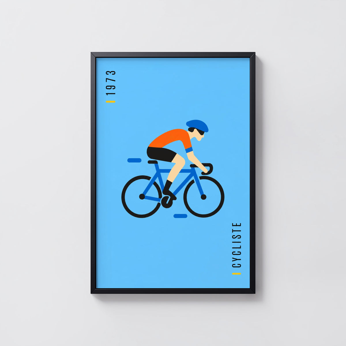 Vintage Cycling Poster, Cycliste Wall Art, 1973 Print