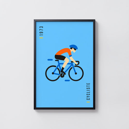 Vintage Cycling Poster, Cycliste Wall Art, 1973 Print