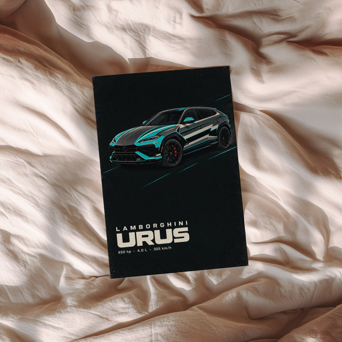 Vintage Lamborghini Urus Print, Supercar Wall Art