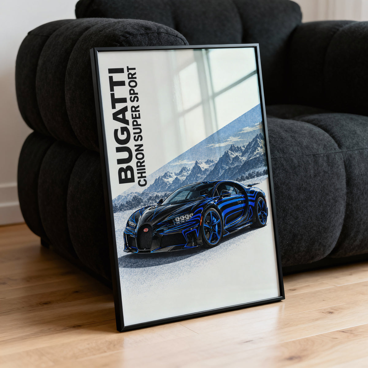 Vintage Bugatti Chiron Print, Car Poster, Wall Art