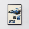 Vintage Toyota Print, Hydrogen Racing Car Art