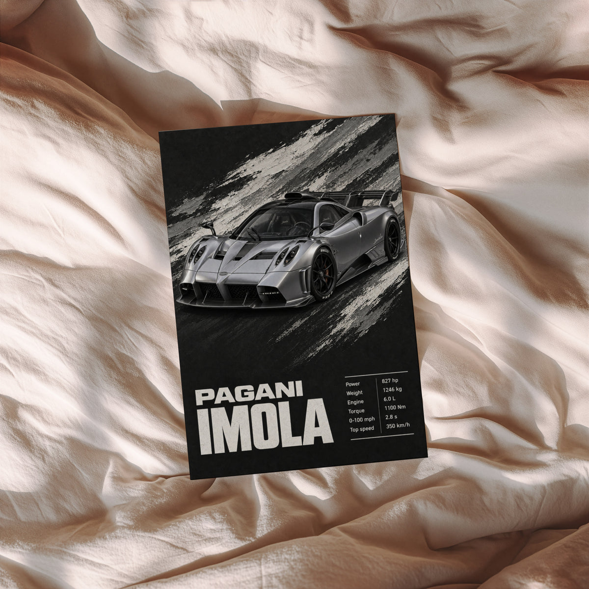 Vintage Pagani Imola Print, Supercar Wall Art