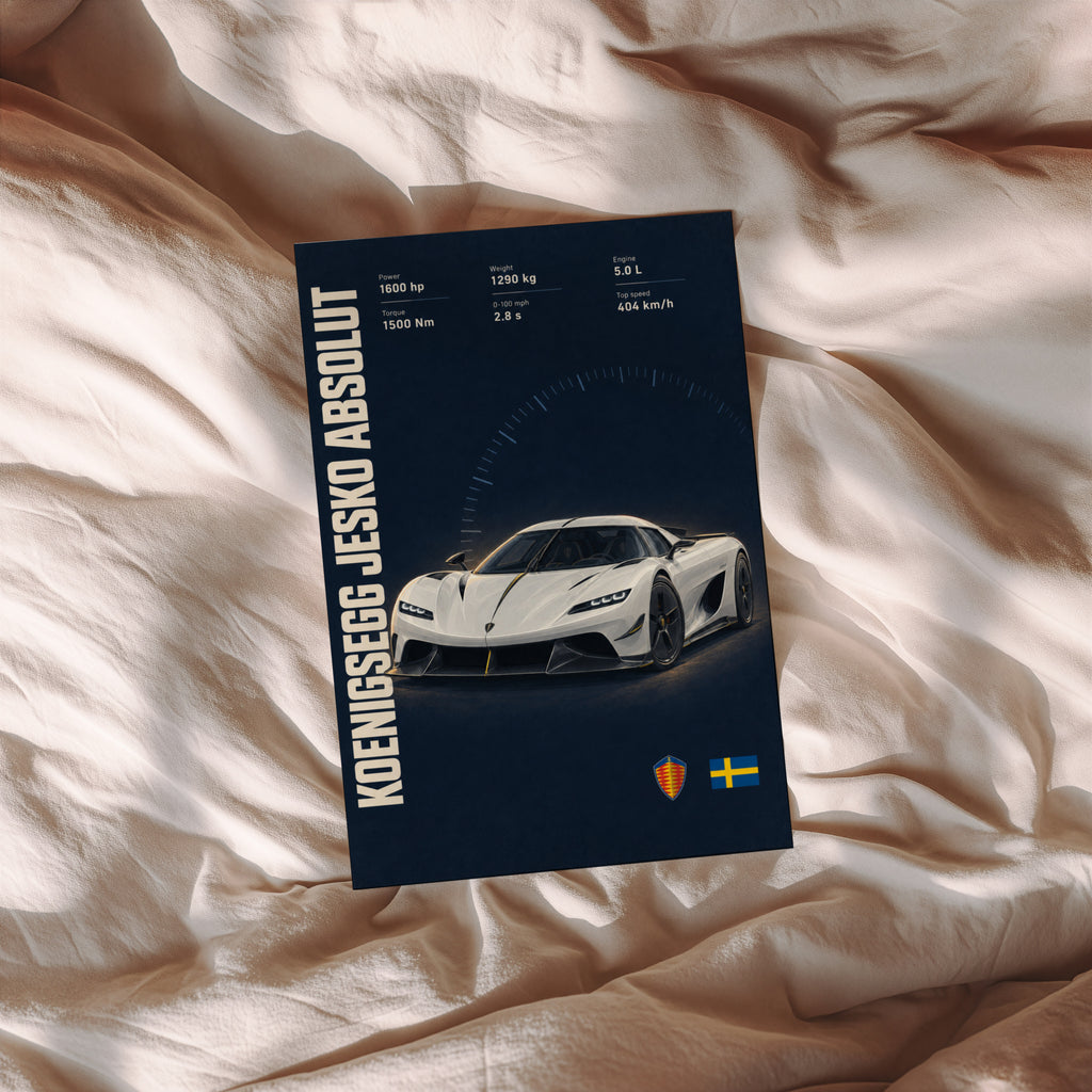 Vintage Koenigsegg Jesko Absolut Print, Supercar