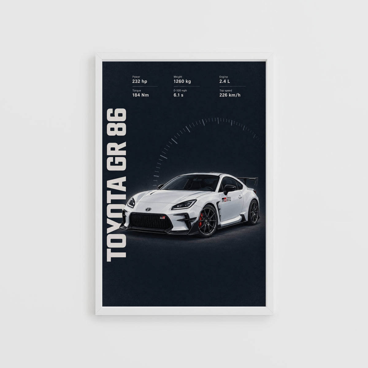 Vintage Toyota GR 86 Print, Car Wall Art