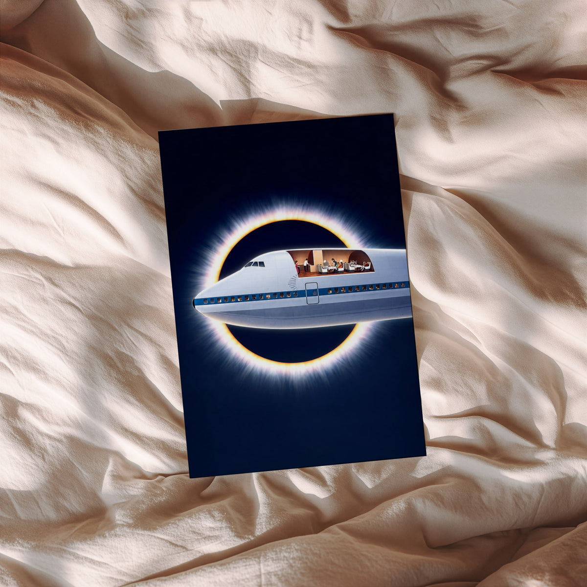Vintage Jumbo Jet Poster, Eclipse Wall Art, Airline Print
