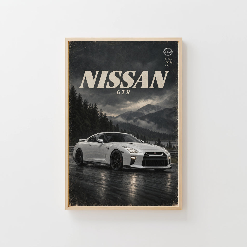 Vintage Nissan GTR Print, Car Poster, Wall Art