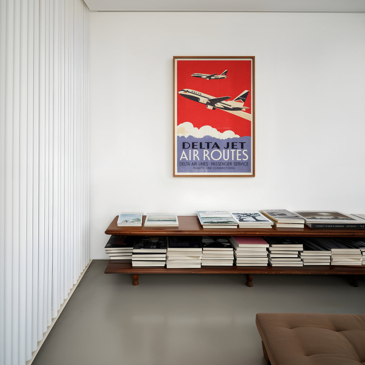 Vintage Delta Jet Poster, Airline Wall Art, Aviation Print