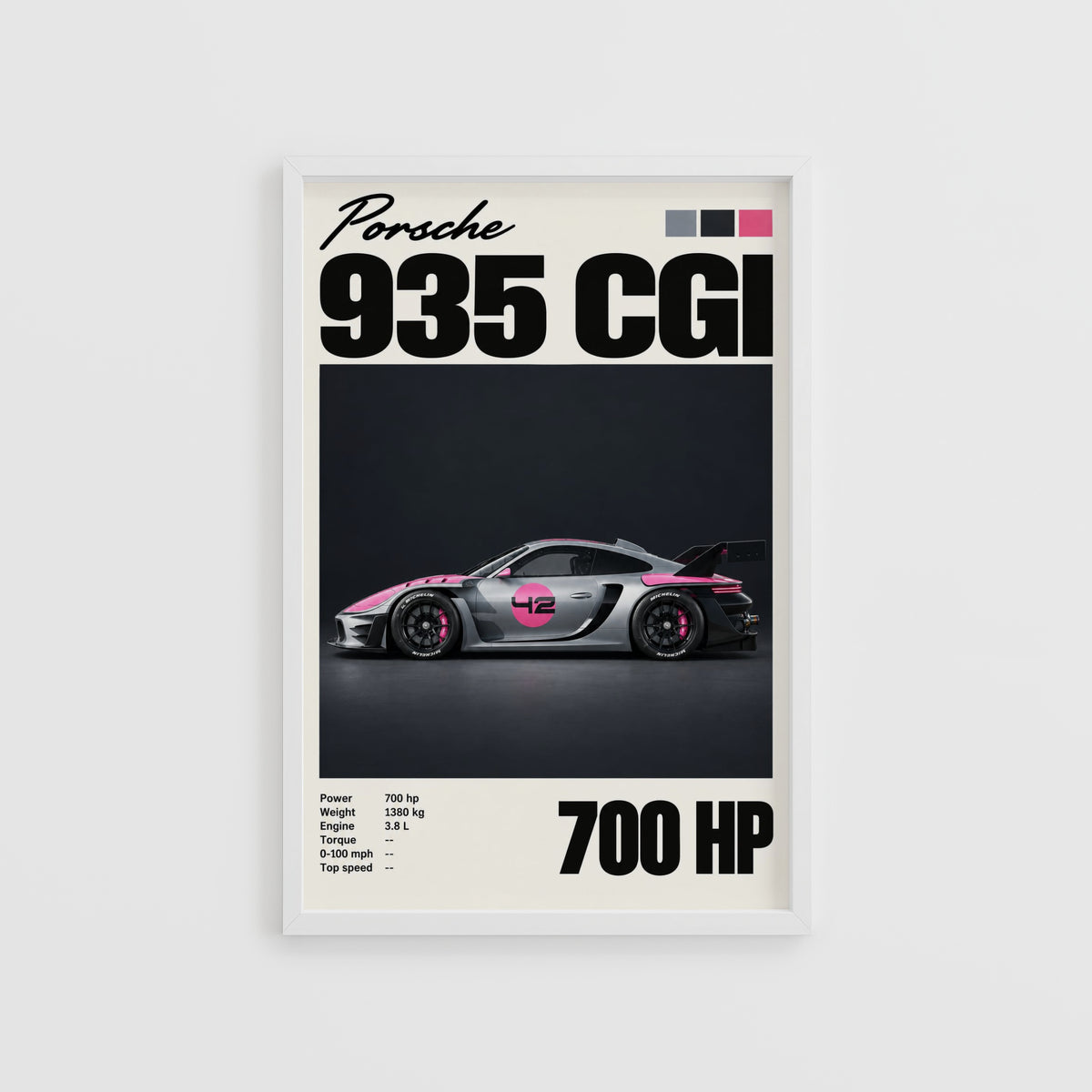 Vintage Print, Porsche 935 Racing Car Wall Art