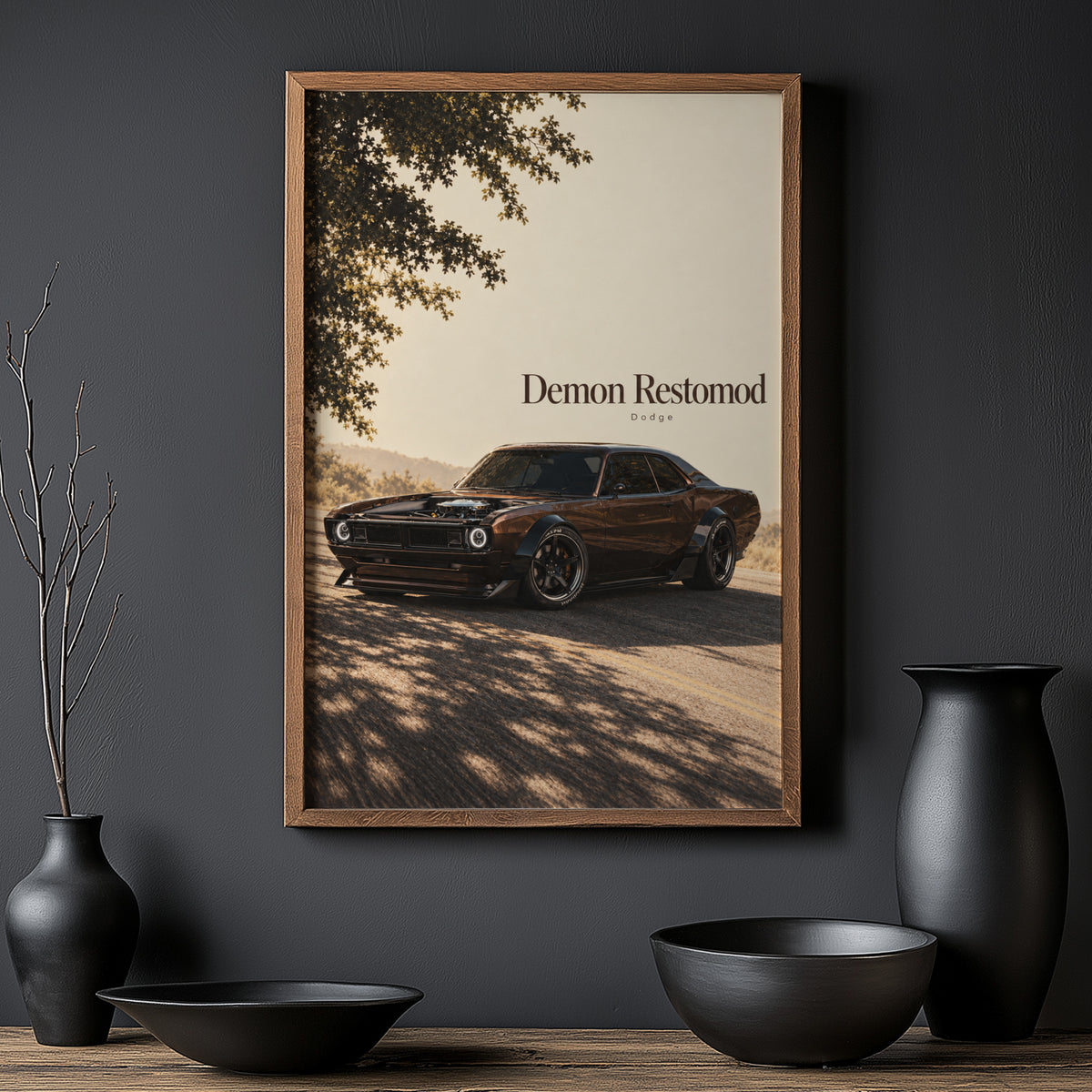 Vintage Dodge Demon Restomod Print, Car Poster