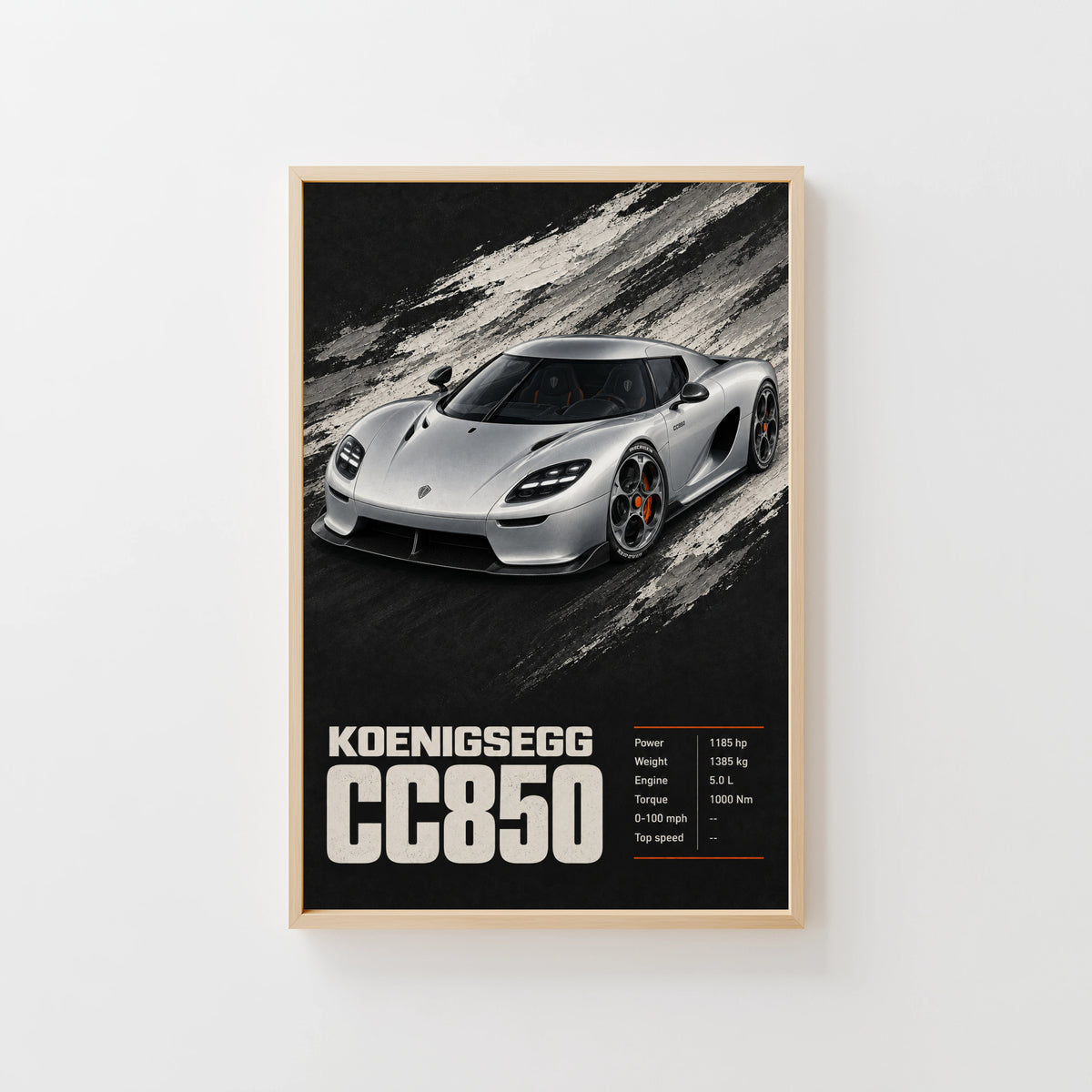 Vintage Koenigsegg CC850 Print, Supercar Wall Art