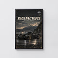 Vintage Pagani Utopia Print, Supercar Wall Art