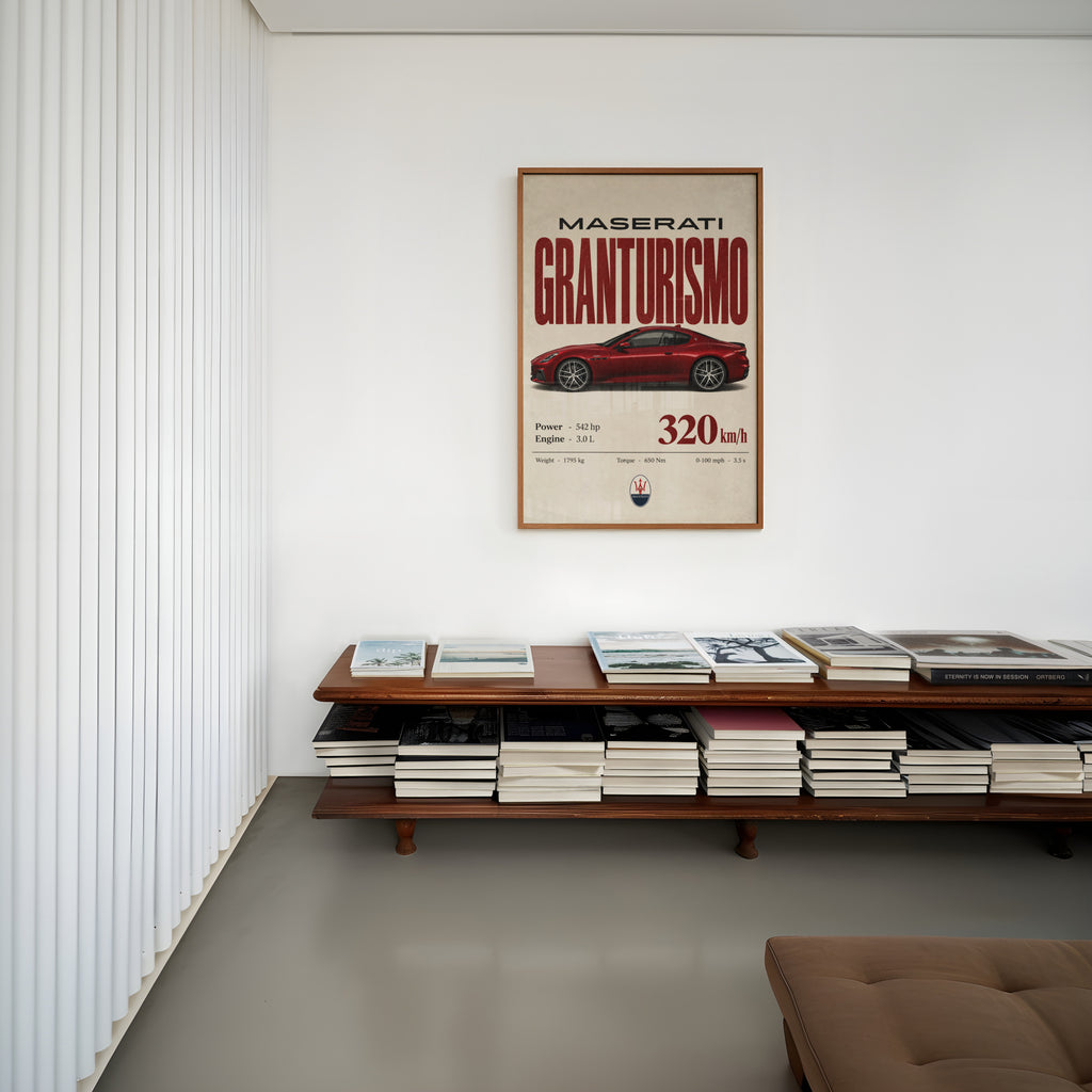 Vintage Maserati GranTurismo Print, Car Wall Art