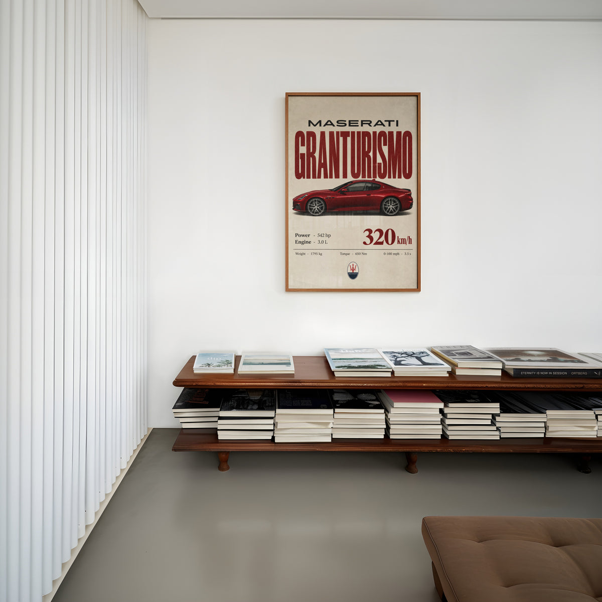 Vintage Maserati GranTurismo Print, Car Wall Art