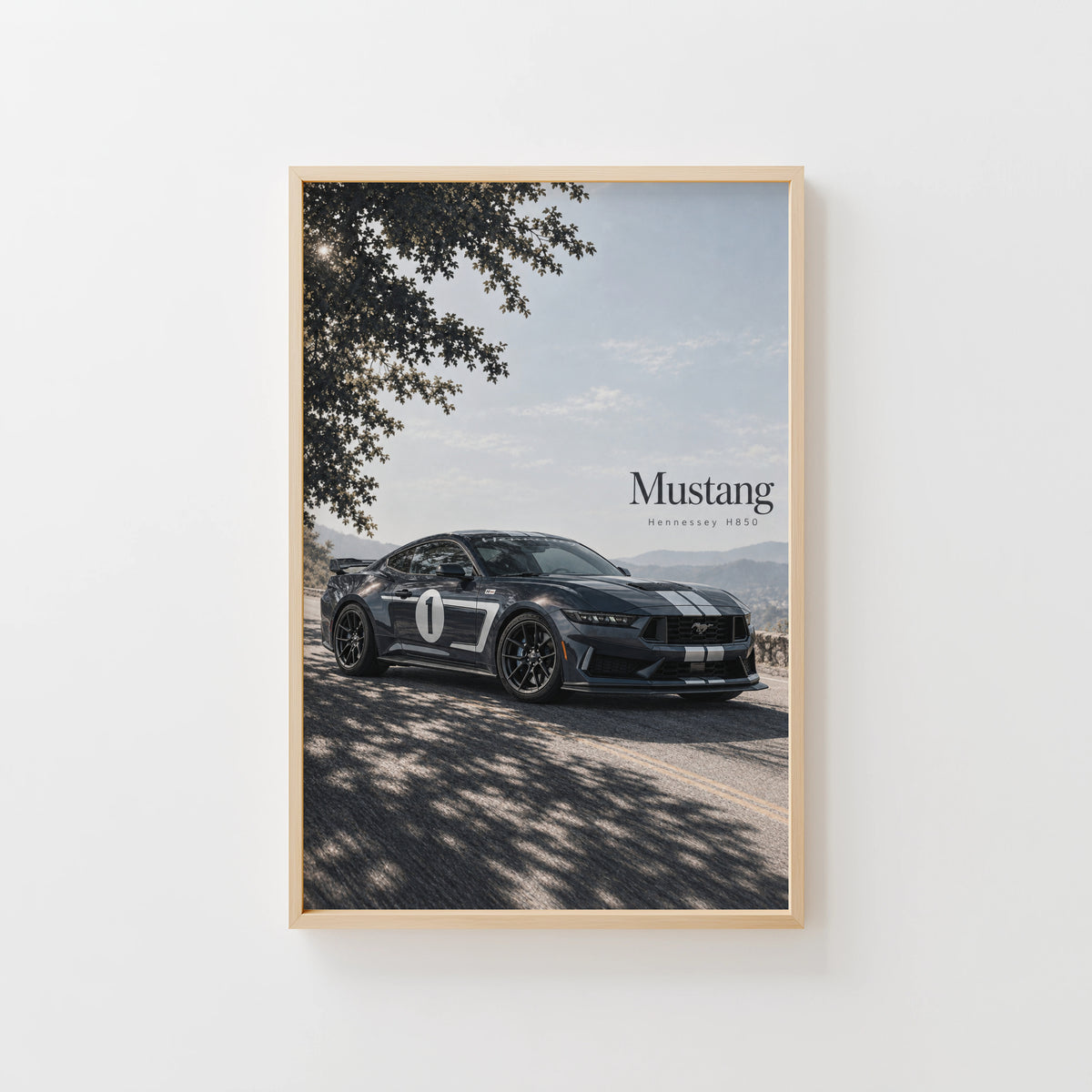Vintage Mustang Hennessey H850 Car Print, Poster