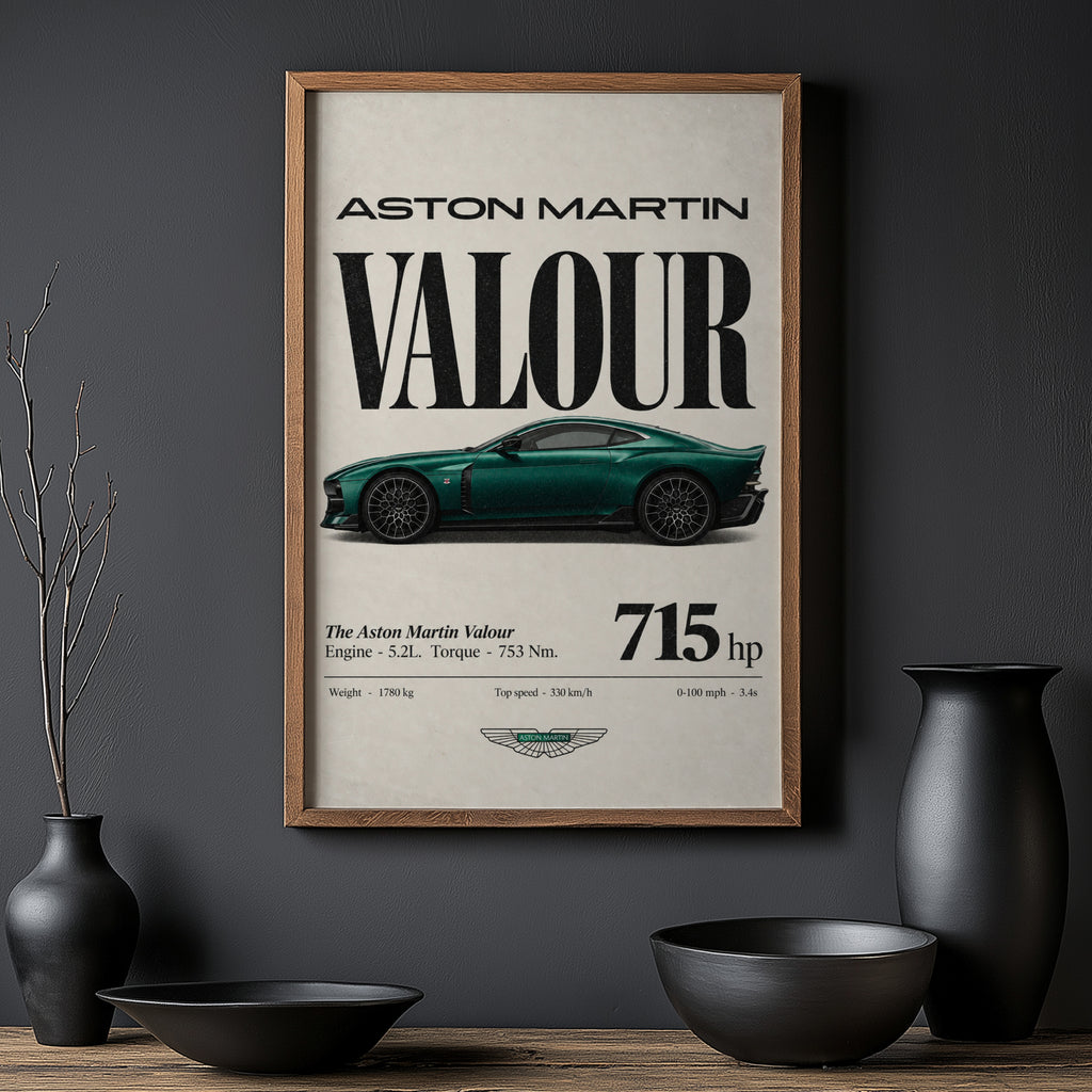 Vintage Aston Martin Valour Print, Car Wall Art