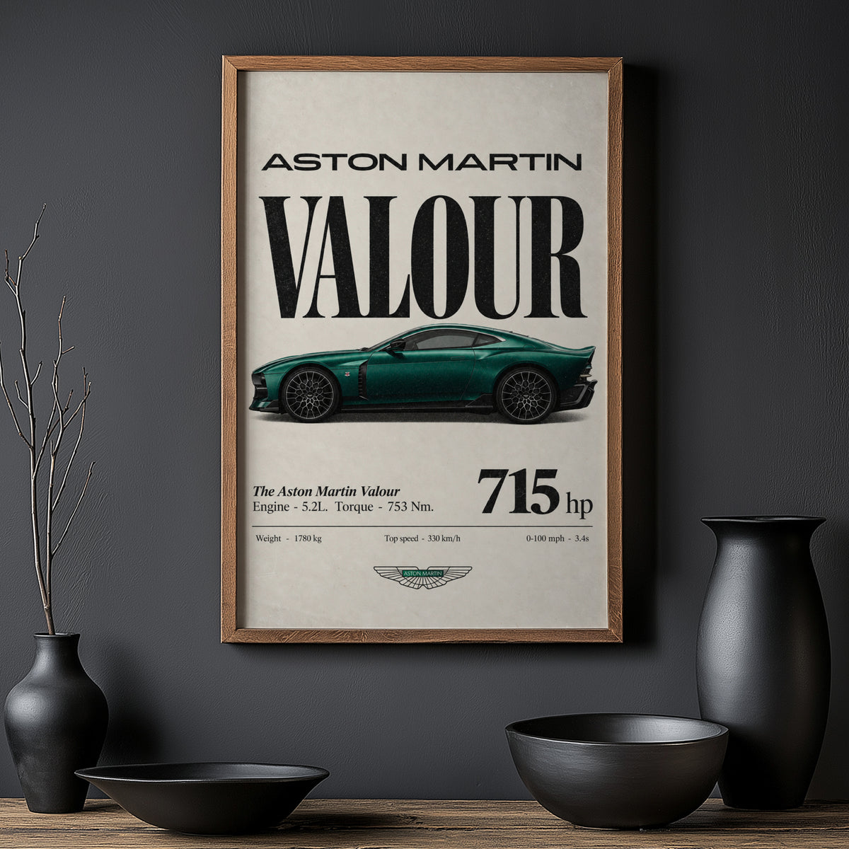 Vintage Aston Martin Valour Print, Car Wall Art