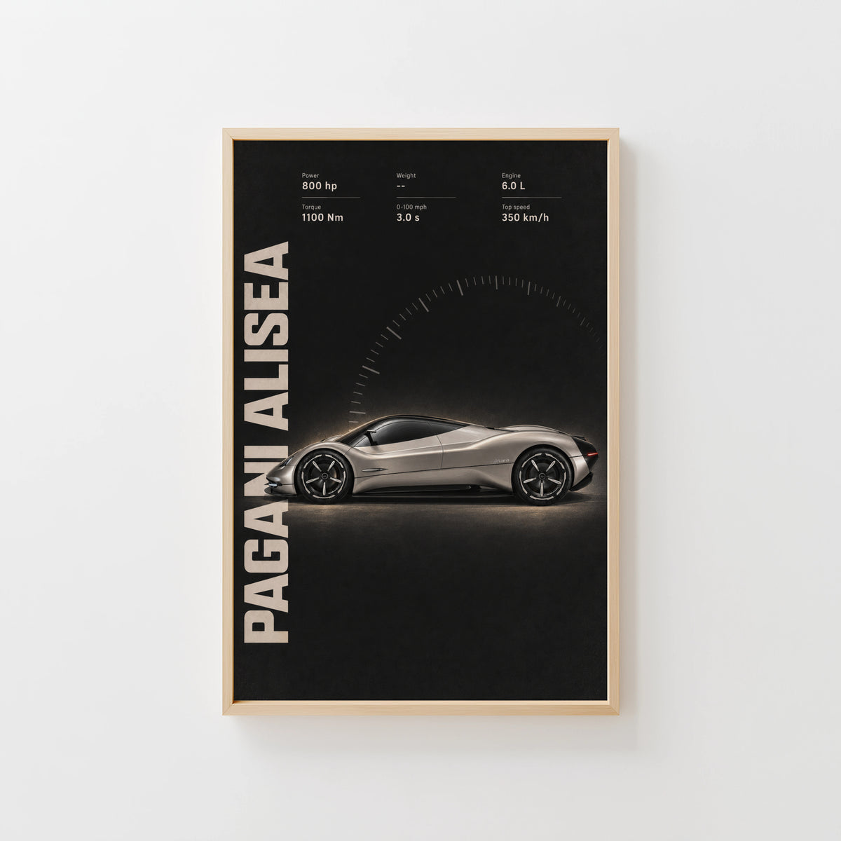 Vintage Pagani Alisea Print, Supercar Art