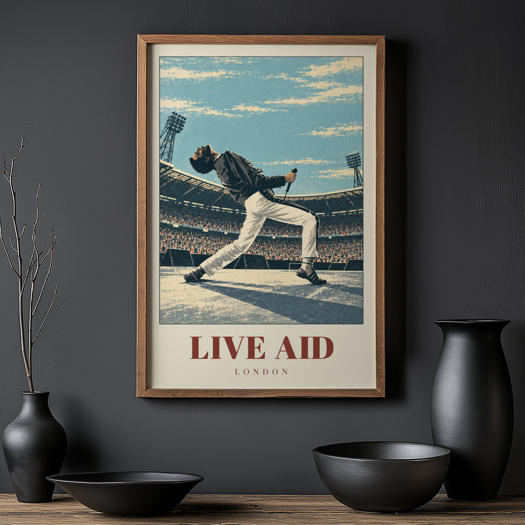 Vintage Live Aid London Poster, Concert Wall Art Print