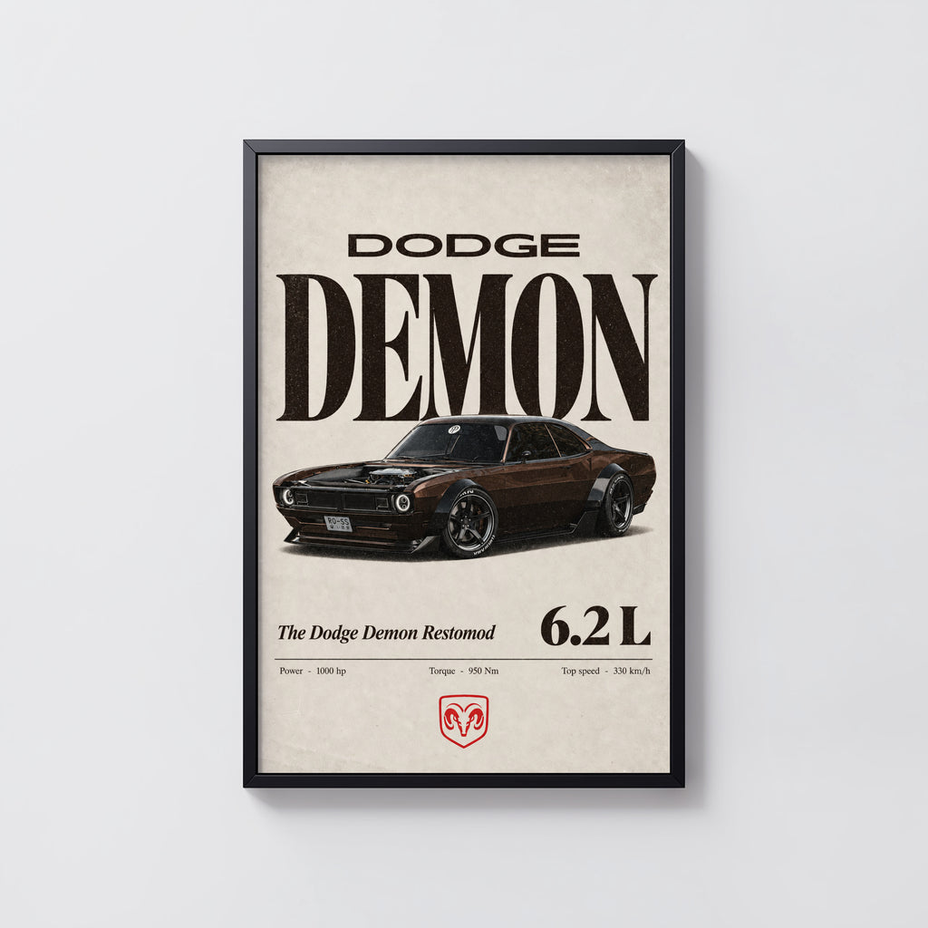 Vintage Dodge Demon Print, Muscle Car Poster