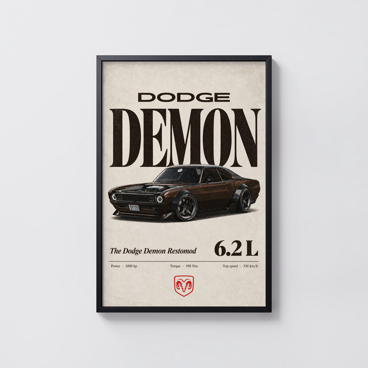 Vintage Dodge Demon Print, Muscle Car Poster