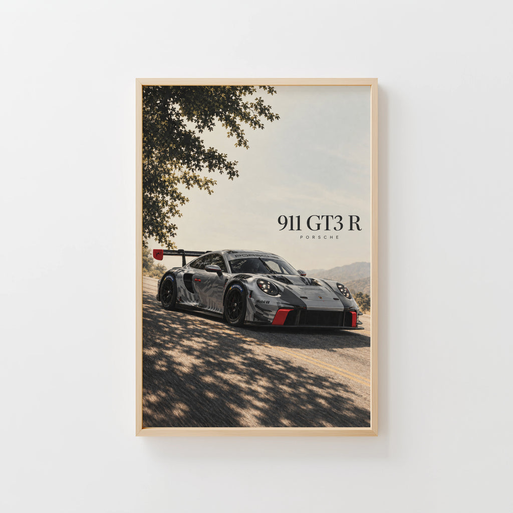 Vintage Porsche 911 GT3 R Race Car Print