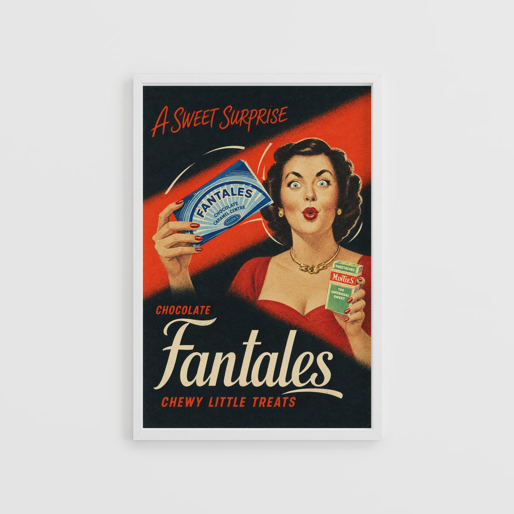 Vintage Fantales Sweets Poster, Retro Kitchen Wall Art Print