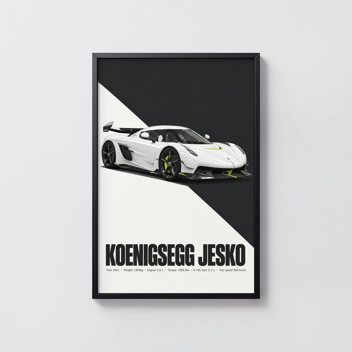 Vintage Koenigsegg Jesko Print, Hypercar Wall Art