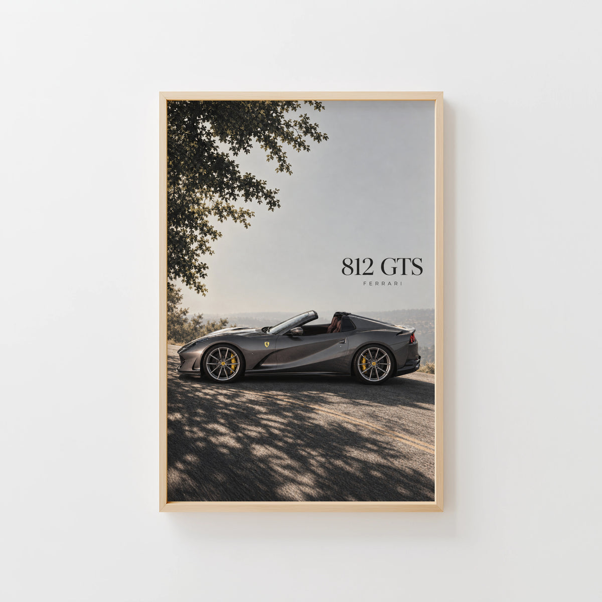 Vintage Ferrari 812 GTS Print, Supercar Wall Art