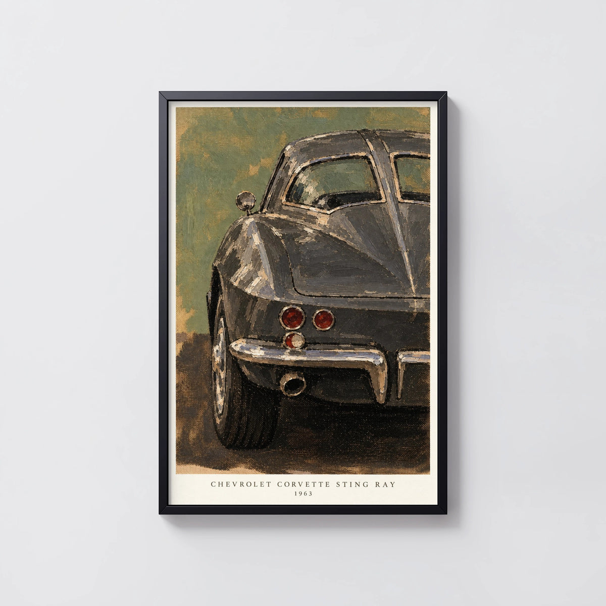 Vintage 1963 Corvette Sting Ray Wall Art, Car Print
