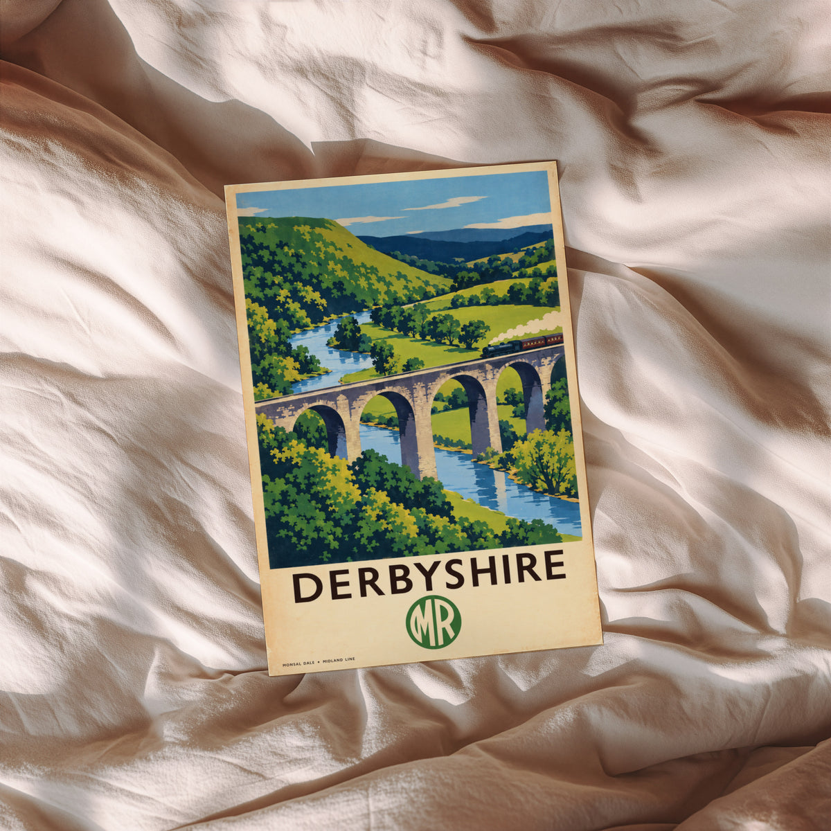 Vintage Derbyshire Print Poster, Monsal Dale Viaduct Art