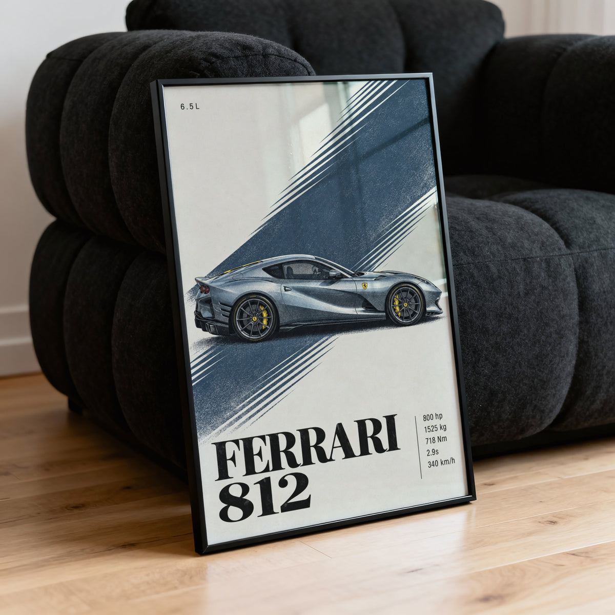 Vintage Ferrari 812 Print, Supercar Wall Art