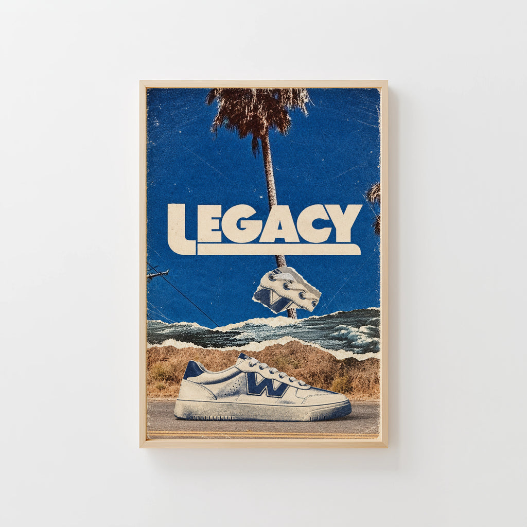 Vintage Sneaker Poster, Retro Advert Wall Art, Print
