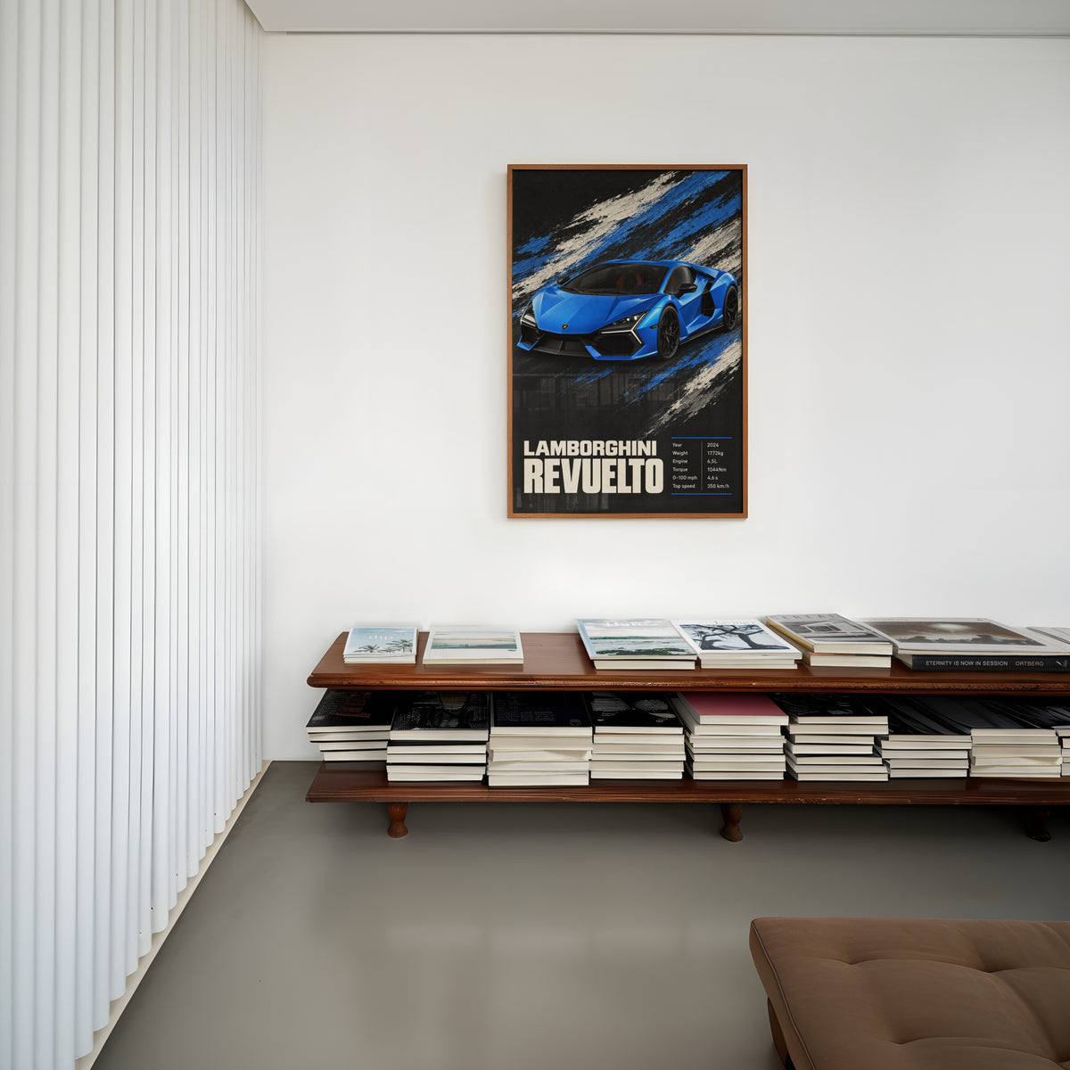 Vintage Lamborghini Revuelto Print, Car Wall Art