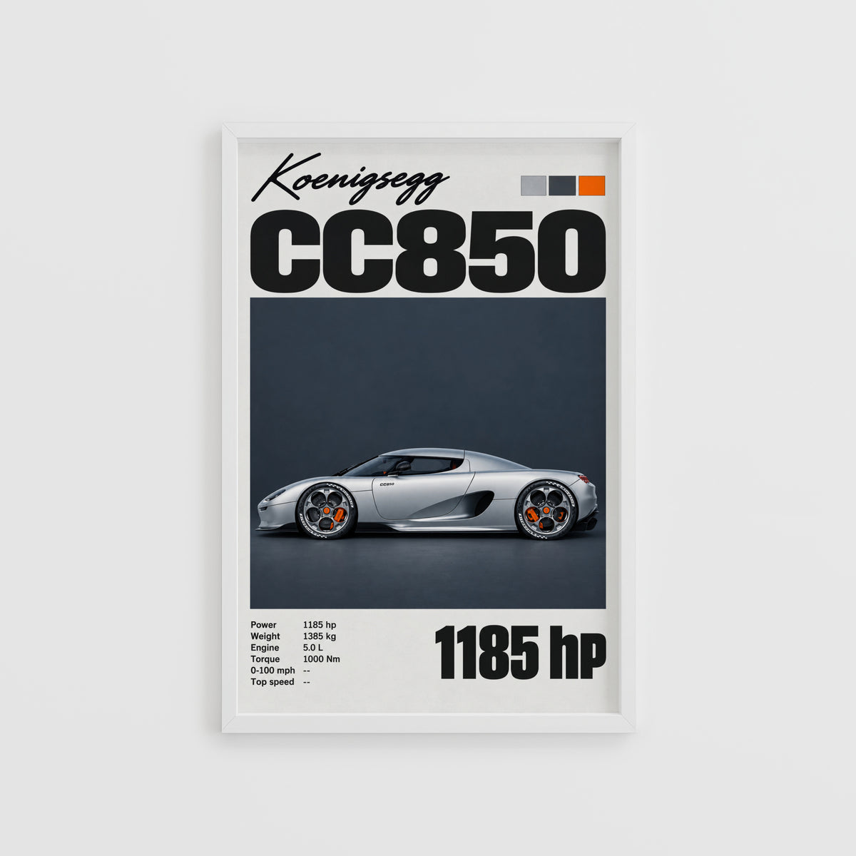 Vintage Koenigsegg CC850 Print, Supercar Wall Art