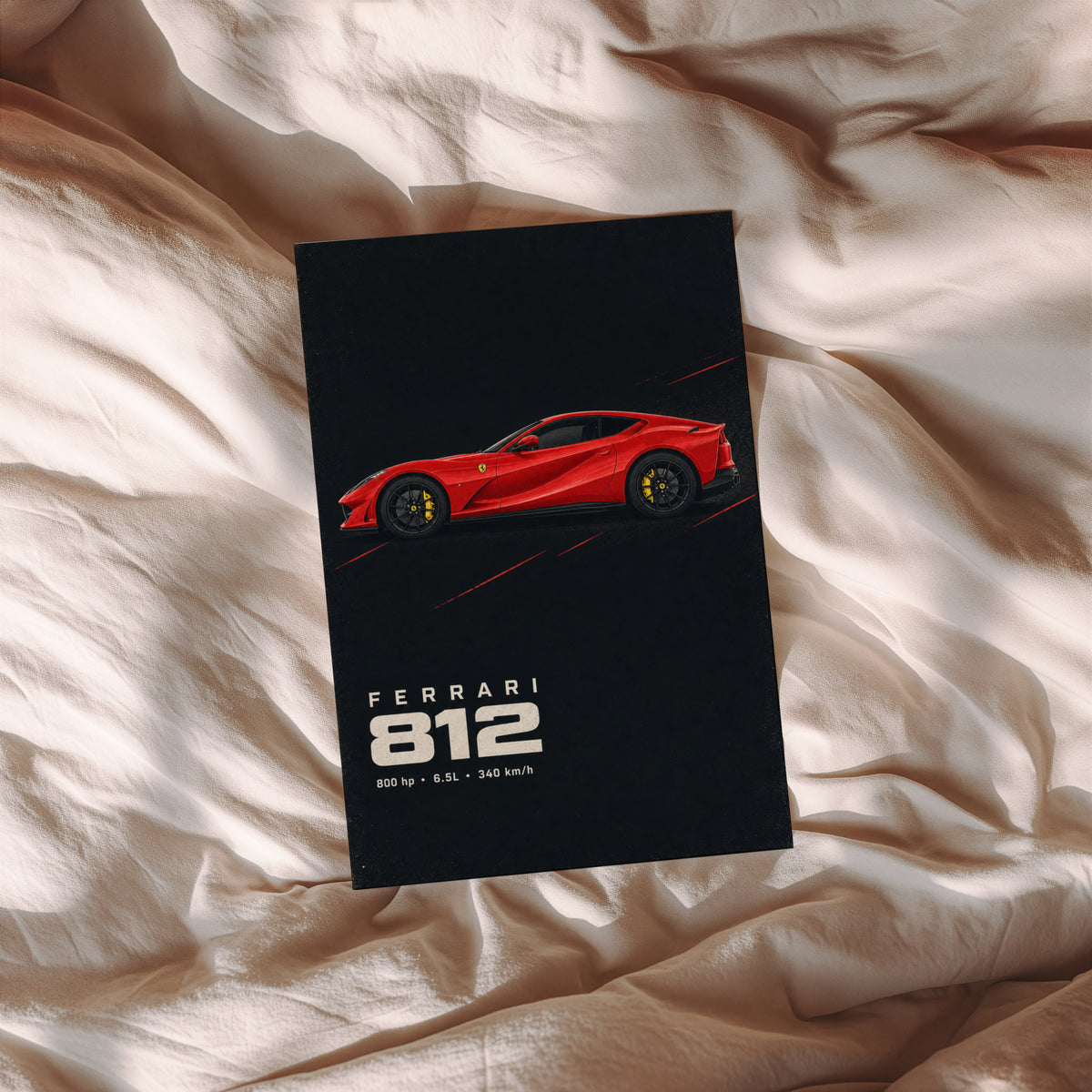 Vintage Ferrari 812 Print, Red Supercar Wall Art